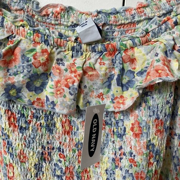 NWT Old Navy Ruffled Smocked Bodice Floral Maxi Dress Womens M Tall Tiered Boho - Picture 7 of 11